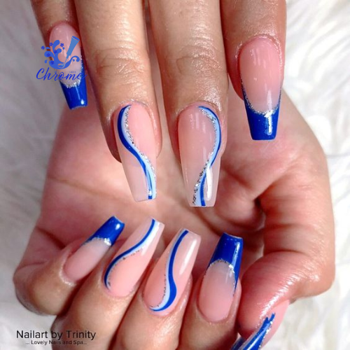 blue chrome nails