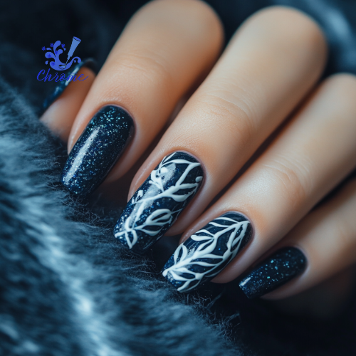 blue chrome nails