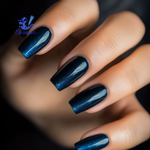 blue chrome nails