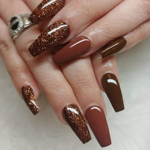 brown chrome nails