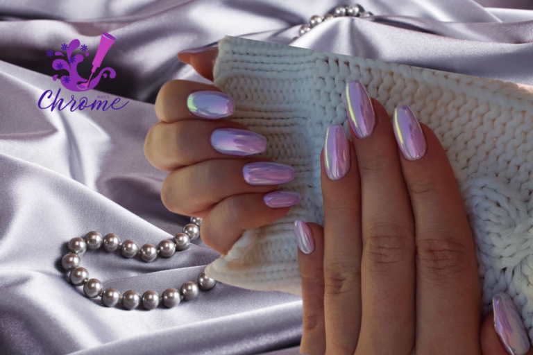 lavender chrome nails