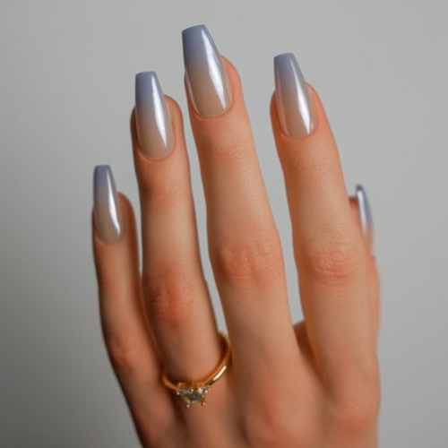 French Neutral Chrome Nails: Classic Meets Chrome