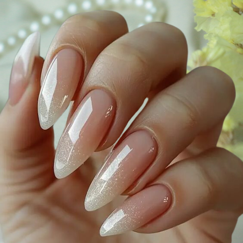 Pearl chrome nails