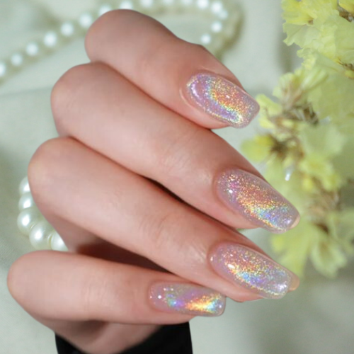 Pearl chrome nails