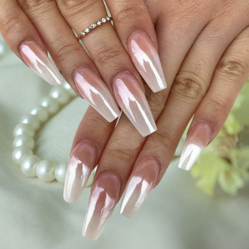 Pearl chrome nails