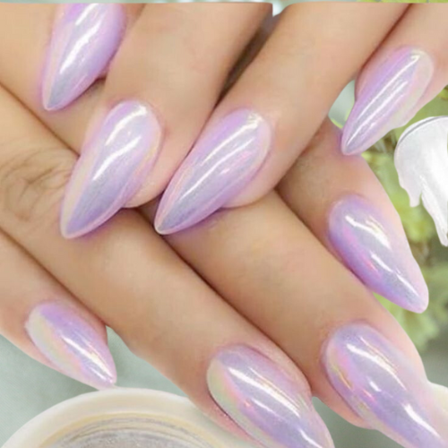 Pearl chrome nails