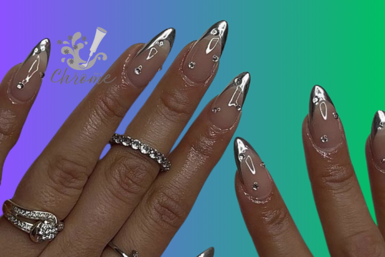 silver chrome nails