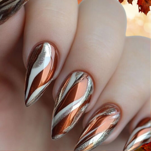 Fall Chrome Nails