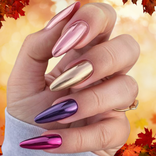 Fall Chrome Nails