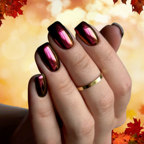 Fall Chrome Nails