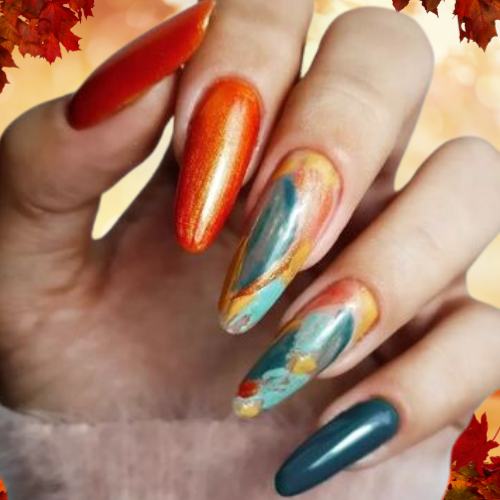 Fall Chrome Nails