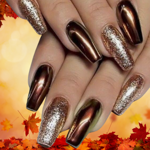 Fall Chrome Nails