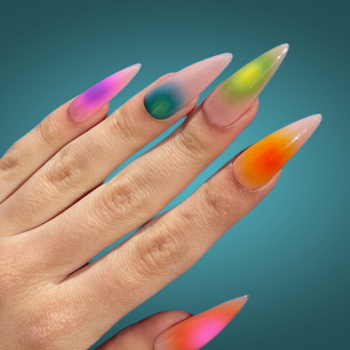 Neon Bright Summer Nails