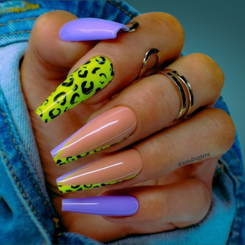 Neon Bright Summer Nails