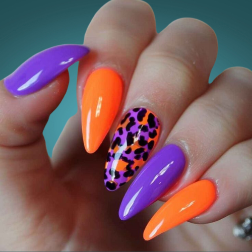 Neon Bright Summer Nails