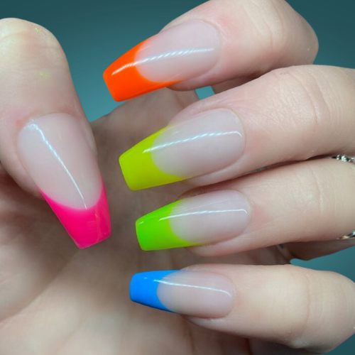 Neon Bright Summer Nails