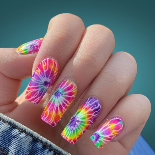 Neon Bright Summer Nails