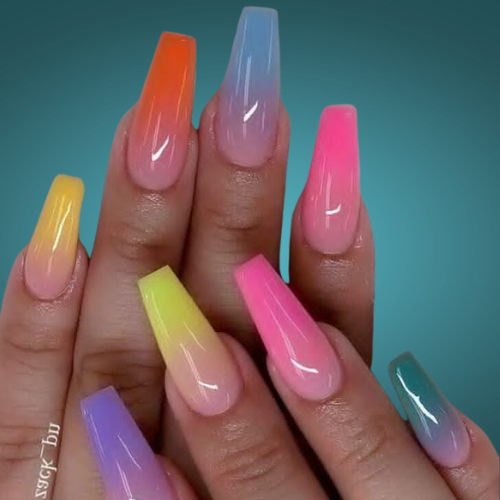 Neon Bright Summer Nails