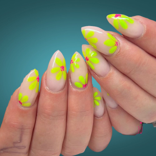 Neon Bright Summer Nails