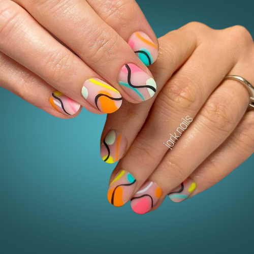 Neon Bright Summer Nails